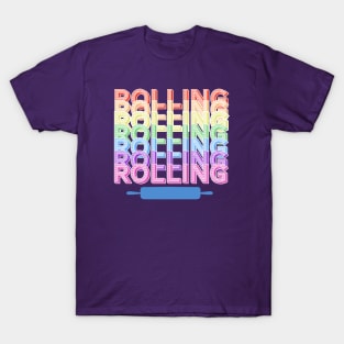 Rolling Rainbow Rolling Pin Design T-Shirt